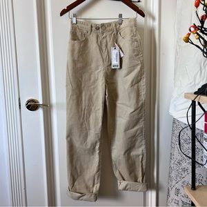 BooHoo light tan cord pants